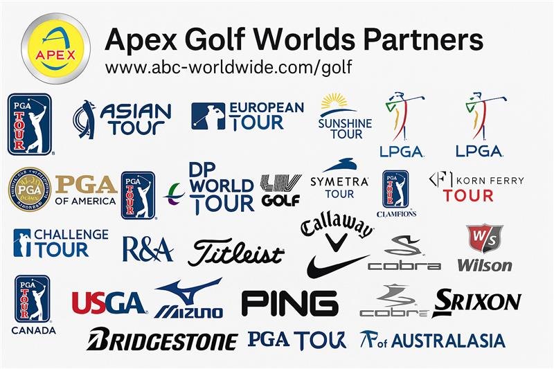 Apex golf worlds partners — partner brand board